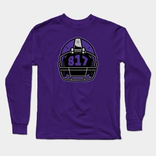 Retro Football Helmet 817 Area Code Fort Worth Texas Football Long Sleeve T-Shirt